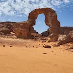 Natural sandstone arch in Algerian Sahara