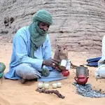 Tuareg tea ceremony in Sahara